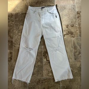 White Silver Jeans, dress up or down.